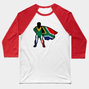 African Hero Wearing Cape of Africa Flag Hope and Peace Unite in Africa Baseball T-Shirt